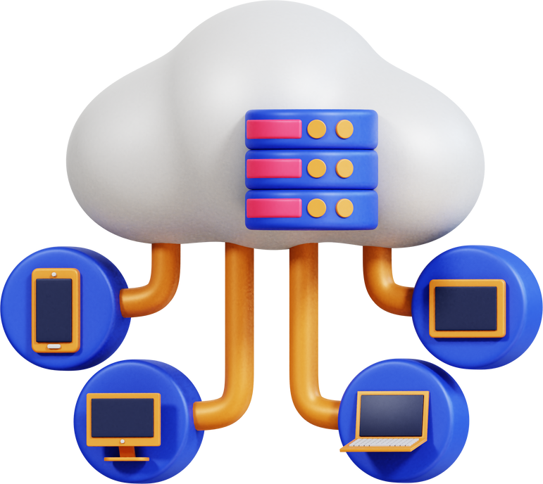 cloud data base 3d icon