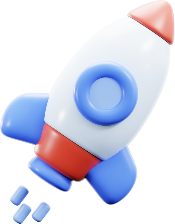 3D Rocket Icon